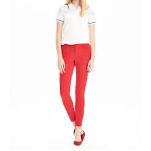 Banana Republic Sloan Fit Solid Orange Pant Skinny Fit Size 4 - Picture 14 of 14